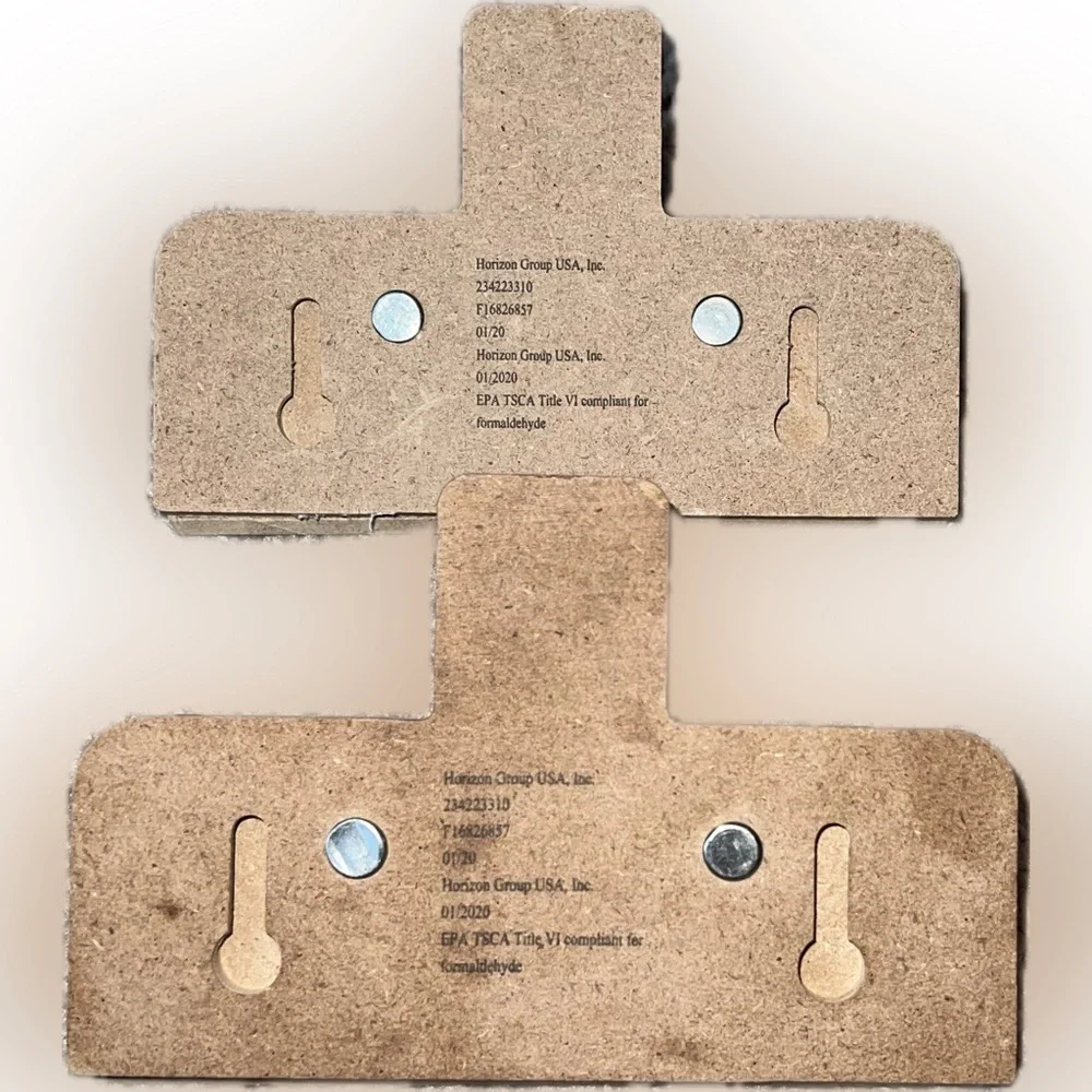 Horizon Group USA Wooden Wall Mount Decorative Clip Blue Tan Accent 2 PCS